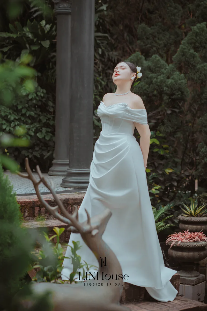 AUSTINE - Satin A-Line, Mermaid - image 2